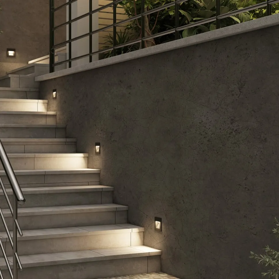 Arcchio wand inbouwlamp Zamo, G9, zwart, 12 cm, IP65