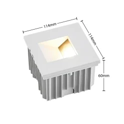 Arcchio wand inbouwlamp Zamo, G9, wit, 12cm, metaal, IP65