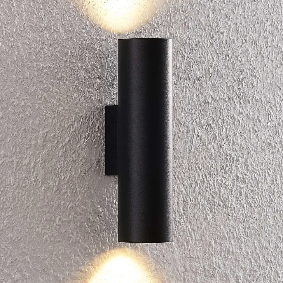 Arcchio wandlamp Brinja, zwart, metaal, up/down, GU10