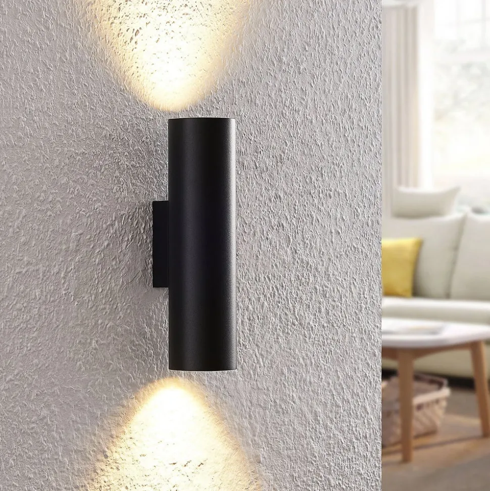 Arcchio wandlamp Brinja, zwart, metaal, up/down, GU10