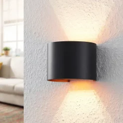 Arcchio wandlamp Zuzana, rond, zwart, G9, 13 cm breed