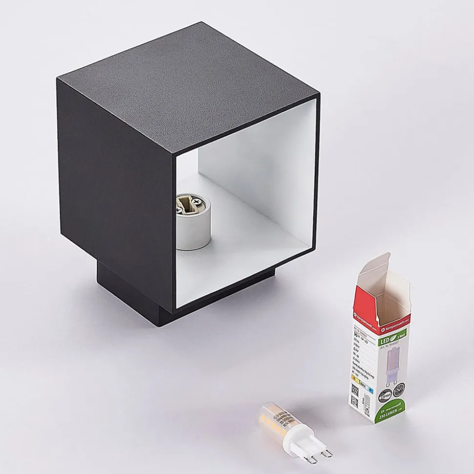 Arcchio wandlamp Zuzana, set van 2, zwart, G9, 10 cm breed