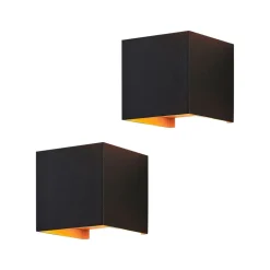 Arcchio wandlamp Zuzana, set van 2, zwart-goud, G9, 10 cm