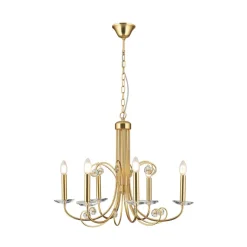 Ariane kroonluchter, goudkleurig, Ø 67,5 cm, kristal, 6-lamps.