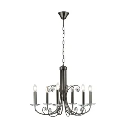 Ariane kroonluchter, nikkel, Ø 67,5 cm, kristal, 6-lamps.