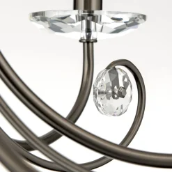 Ariane kroonluchter, nikkel, Ø 67,5 cm, kristal, 6-lamps.