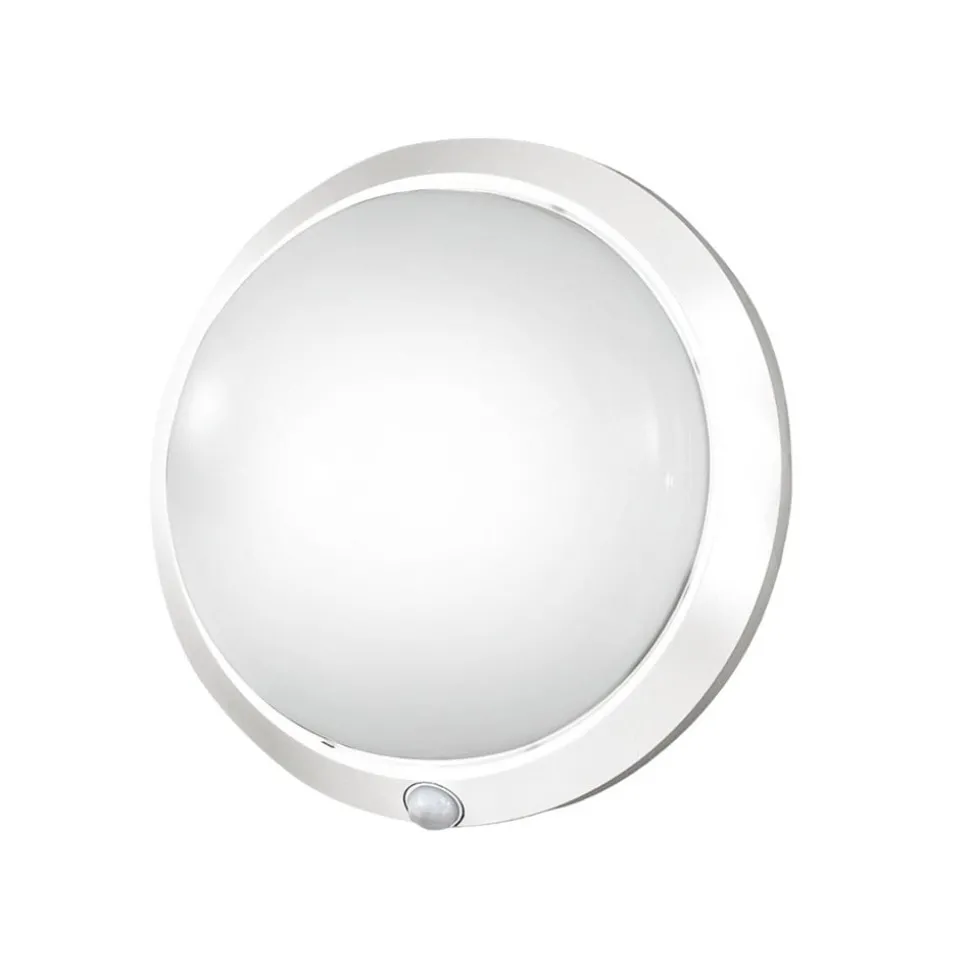 Armilla buitenwandlamp, wit, bewegingsmelder, Ø 30 cm