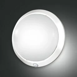 Armilla buitenwandlamp, wit, bewegingsmelder, Ø 30 cm