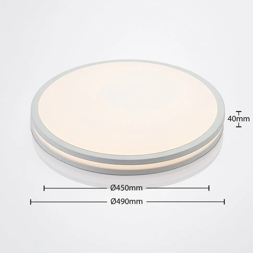 Arnim LED plafondlamp, wit, kunststof, Ø 49cm, IP44
