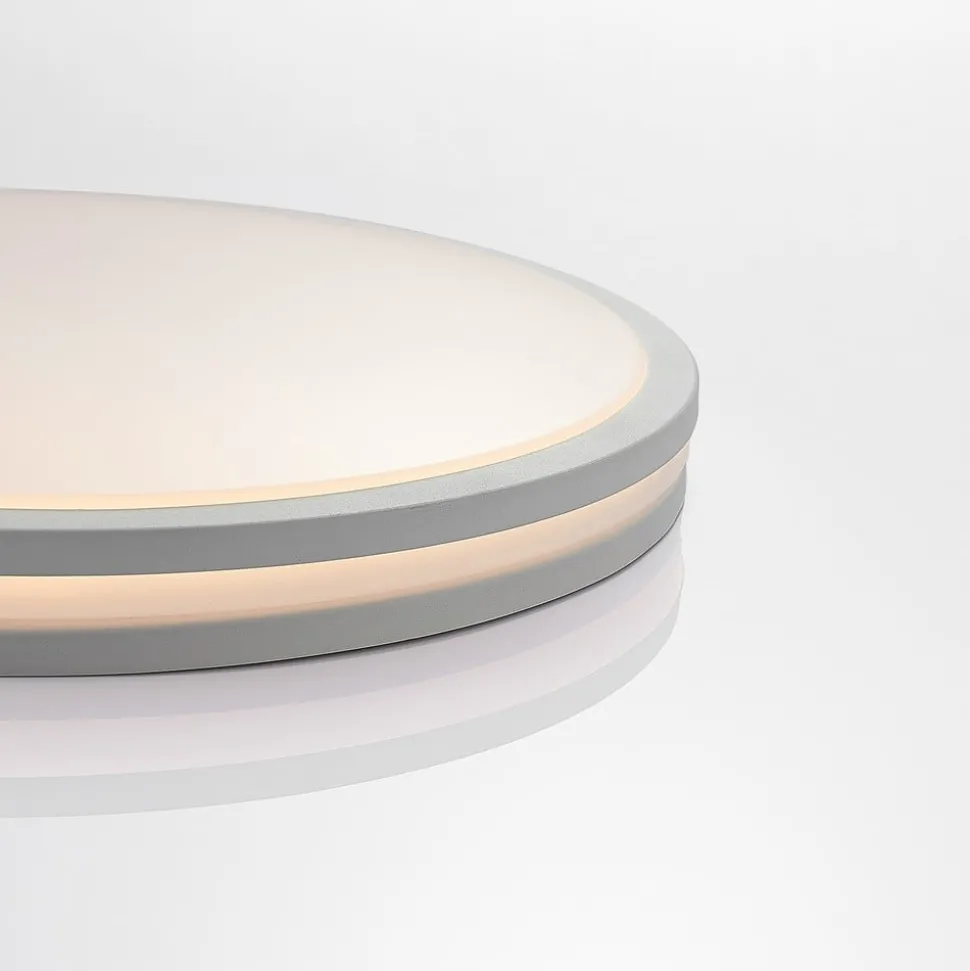 Arnim LED plafondlamp, wit, kunststof, Ø 49cm, IP44