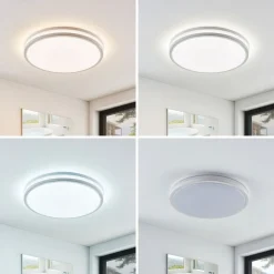 Arnim LED plafondlamp, wit, kunststof, Ø 49cm, IP44