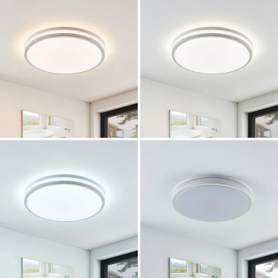 Arnim LED plafondlamp, wit, kunststof, Ø 49cm, IP44