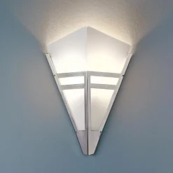 Art Deco-wandlamp anno 1980, verchroomd metaal