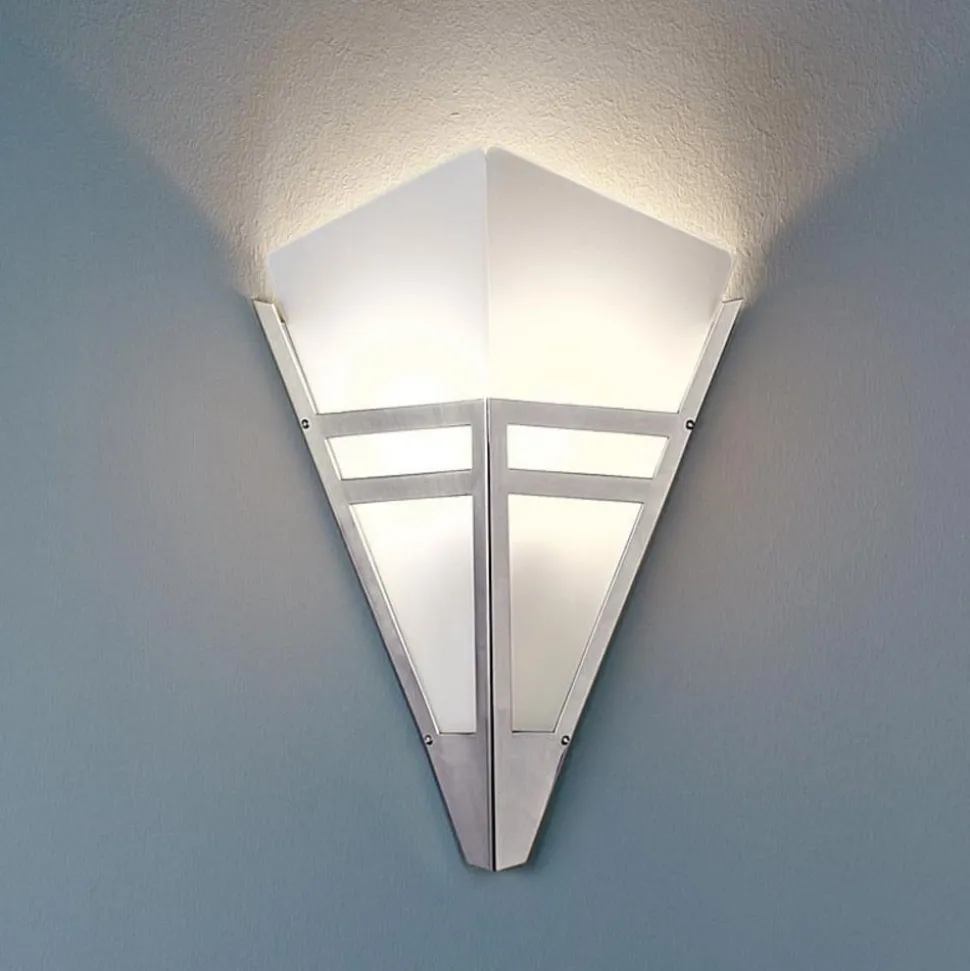 Art Deco-wandlamp anno 1980, verchroomd metaal