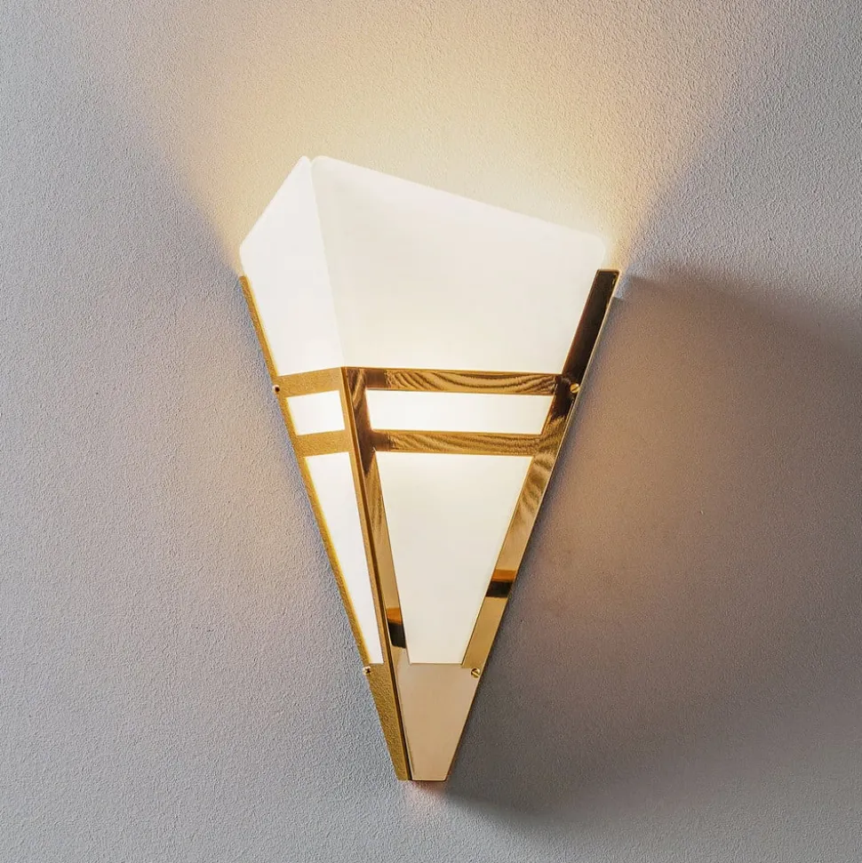 Art Deco-wandlamp uit 1980, messing