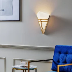 Art Deco-wandlamp uit 1980, messing