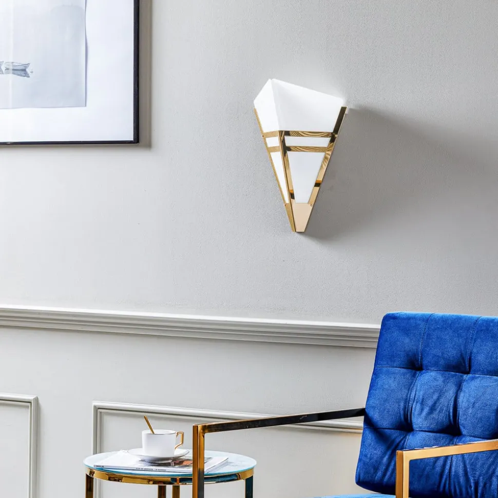 Art Deco-wandlamp uit 1980, messing