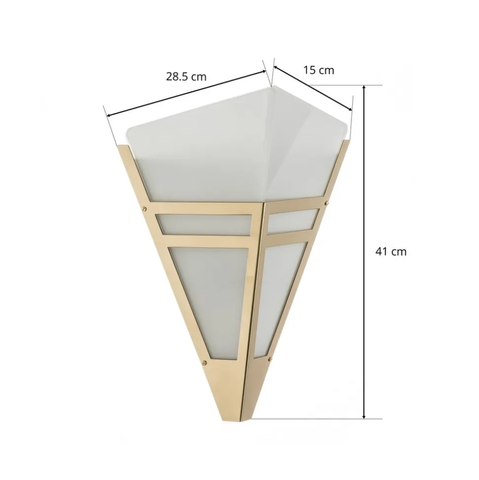 Art Deco-wandlamp uit 1980, messing