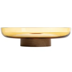 Artemide Bontà kom, geel, Ø 26 cm, glas, hout