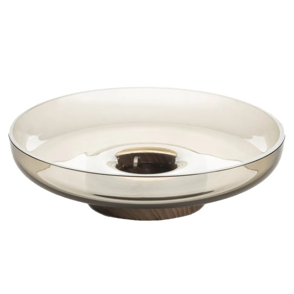 Artemide Bontà kom, grijs, Ø 26 cm, glas, hout