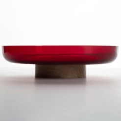Artemide Bontà kom, rood, Ø 26 cm, glas, hout