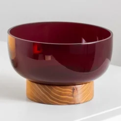 Artemide Bontà kom, rood, Ø 18 cm, glas, hout