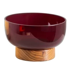 Artemide Bontà kom, rood, Ø 18 cm, glas, hout