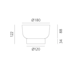 Artemide Bontà kom, turkoois, Ø 18 cm, glas, hout