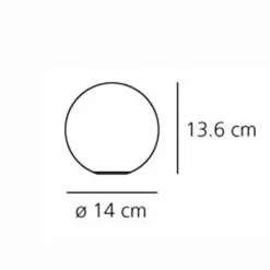 Artemide Dioscuri - bolvormige tafellamp, 14 cm