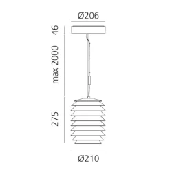 Artemide Slicing LED hanglamp, IP65, Ø 21 cm