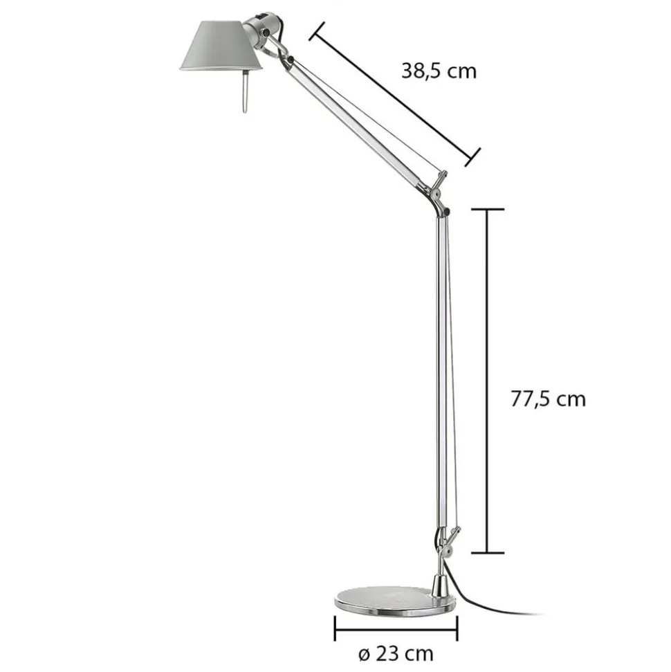 Artemide Tolomeo Lettura vloerlamp, aluminium