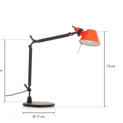 Artemide Tolomeo Micro Bicolour tafel zwart/koraal