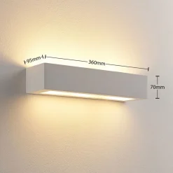 Arya wandlamp, omhoog/omlaag, wit, gips, G9, 2-lamps, overschilderbaar