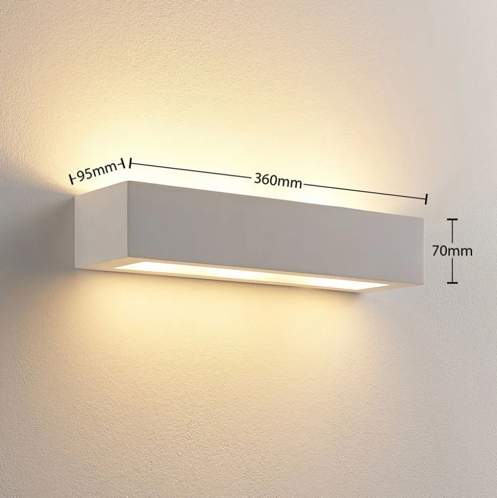 Arya wandlamp, omhoog/omlaag, wit, gips, G9, 2-lamps, overschilderbaar