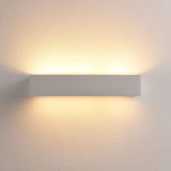 Arya wandlamp, omhoog/omlaag, wit, gips, G9, 2-lamps, overschilderbaar