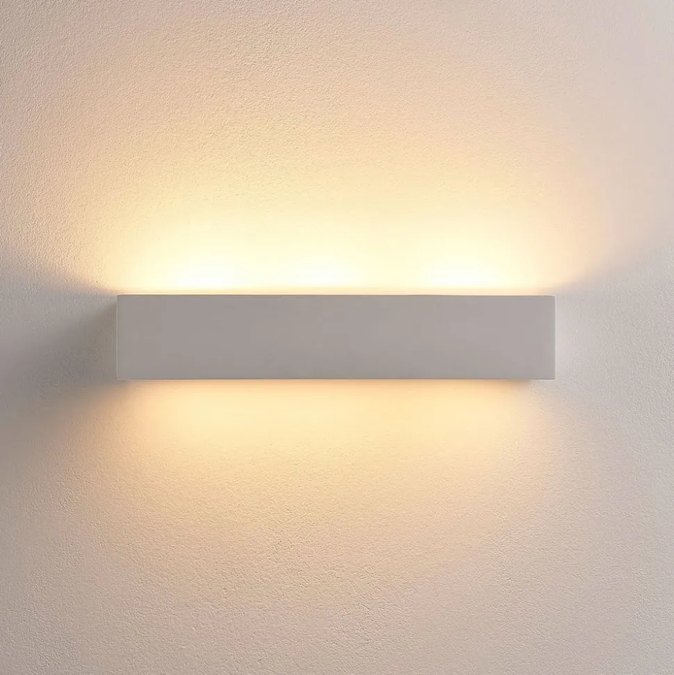 Arya wandlamp, omhoog/omlaag, wit, gips, G9, 2-lamps, overschilderbaar