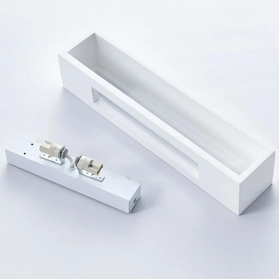 Arya wandlamp, omhoog/omlaag, wit, gips, G9, 2-lamps, overschilderbaar