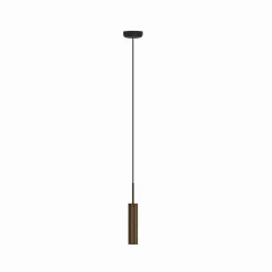 Audo hanglamp Tubulaire, 24 cm, bronskleurig, aluminium