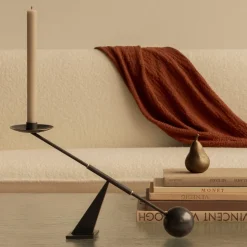 Audo kandelaar Interconnect, brons, hoogte 25,5 cm