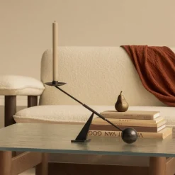 Audo kandelaar Interconnect, brons, hoogte 25,5 cm