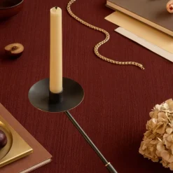 Audo kandelaar Interconnect, brons, hoogte 25,5 cm