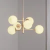 Aurora hanglamp, beige, Ø 60 cm, 6-lamps, glas, E14