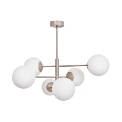 Aurora hanglamp, beige, Ø 60 cm, 6-lamps, glas, E14