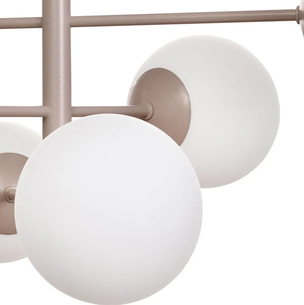 Aurora hanglamp, beige, Ø 60 cm, 6-lamps, glas, E14