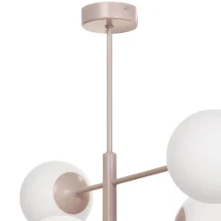 Aurora hanglamp, beige, Ø 60 cm, 6-lamps, glas, E14