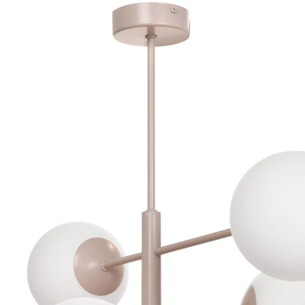 Aurora hanglamp, beige, Ø 60 cm, 6-lamps, glas, E14