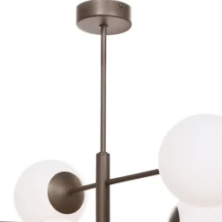 Aurora hanglamp, bruin, Ø 60 cm, 6-lamps, glas, E14