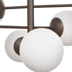 Aurora hanglamp, bruin, Ø 60 cm, 6-lamps, glas, E14