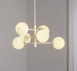 Aurora hanglamp, wit, Ø 60 cm, 6-lamps, glas, E14