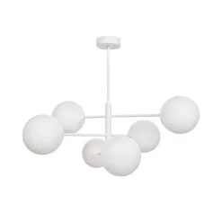 Aurora hanglamp, wit, Ø 60 cm, 6-lamps, glas, E14